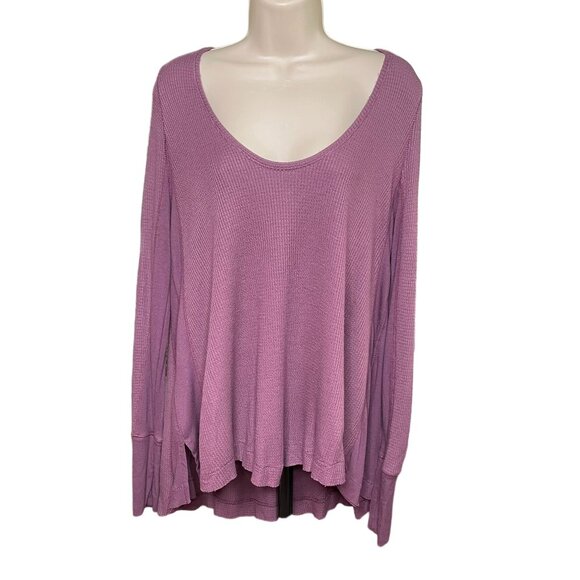 We The Free Thermal Fashion Shirt Oversize Fit Purple Top Size XS u - Picture 1 of 10